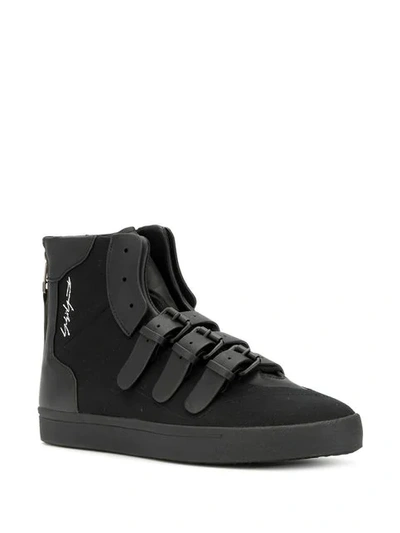 Shop Yohji Yamamoto Buckle Detail Sneakers In Black