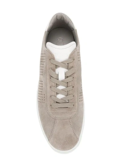 perforated lace-up sneakers