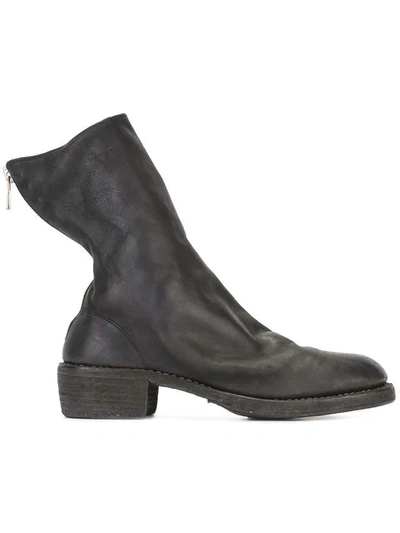 Shop Guidi Back Zip Mid Boots In Black