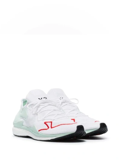 Shop Y-3 Mesh Upper Sneakers - White