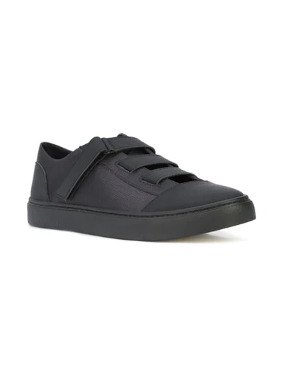 Shop Yohji Yamamoto Strap Sneakers In Black