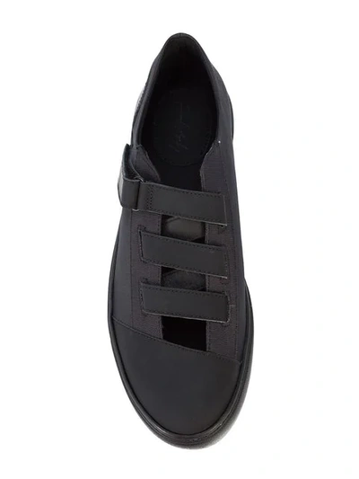 Shop Yohji Yamamoto Strap Sneakers In Black