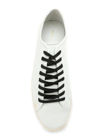 Shop Osklen Panelled Leather Sneakers In White