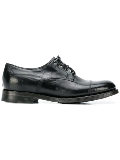 Shop Silvano Sassetti Distressed Derby Shoes In Black