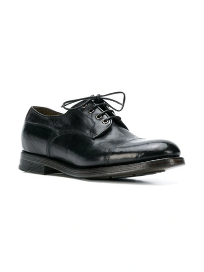 Shop Silvano Sassetti Distressed Derby Shoes In Black