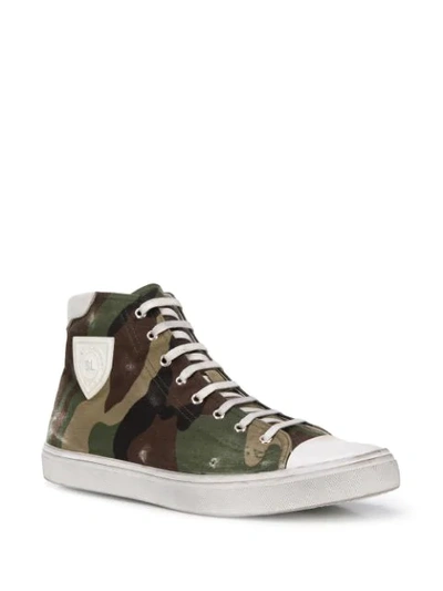 Shop Saint Laurent Bedford Camouflage Sneakers In Green