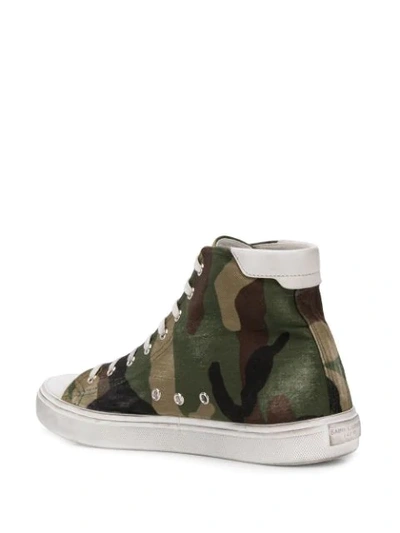 Shop Saint Laurent Bedford Camouflage Sneakers In Green