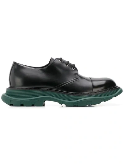 Shop Alexander Mcqueen Contrast Sole Derby Shoes In Black