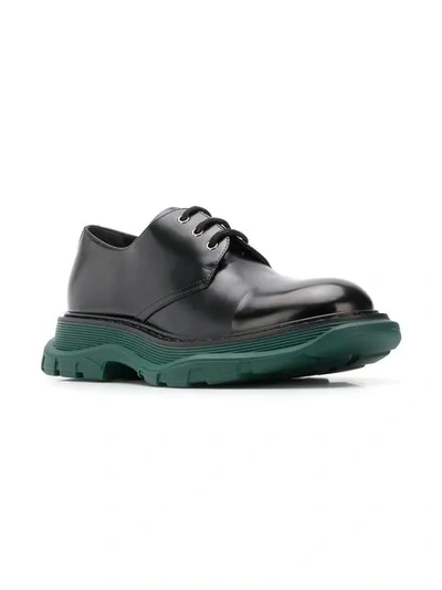 Shop Alexander Mcqueen Contrast Sole Derby Shoes In Black