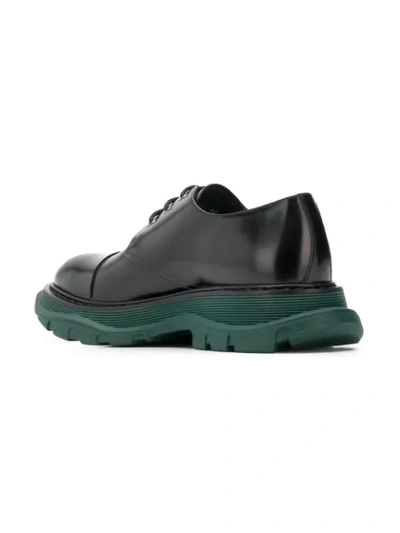 Shop Alexander Mcqueen Contrast Sole Derby Shoes In Black