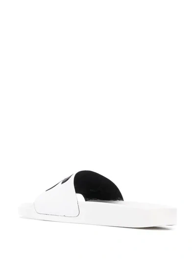 Shop Msgm Branded Slides In White