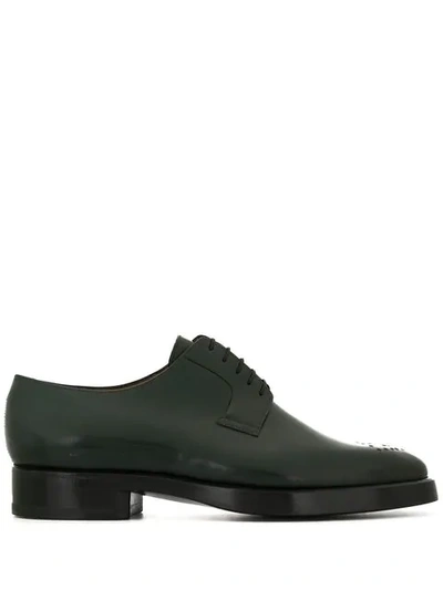 Shop Namacheko Perforated Detail Derby Shoes In Green