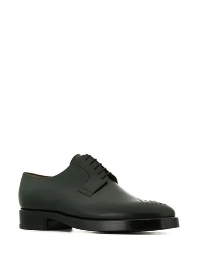 Shop Namacheko Perforated Detail Derby Shoes In Green