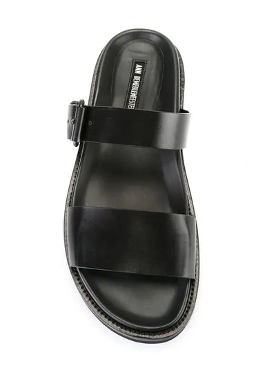 Shop Ann Demeulemeester Buckle Strap Sandals In Black