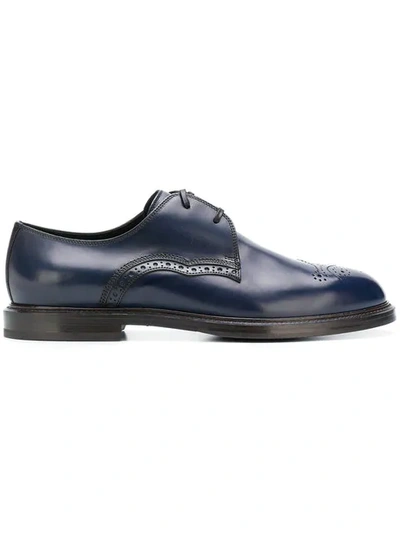 Shop Dolce & Gabbana Derby Round Toe Brogues In Blue