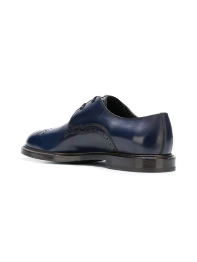 Shop Dolce & Gabbana Derby Round Toe Brogues In Blue