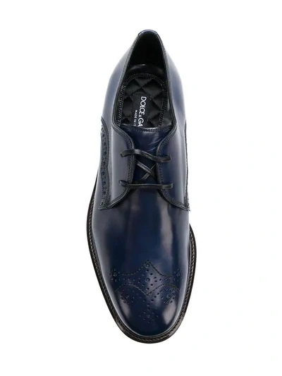 Shop Dolce & Gabbana Derby Round Toe Brogues In Blue