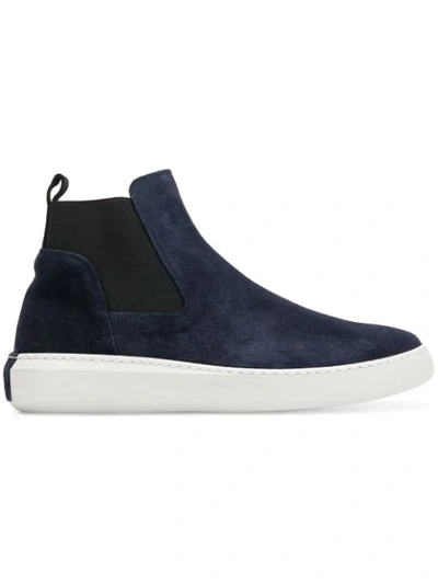 Shop Moncler Chelsea Boot Sneakers In Blue