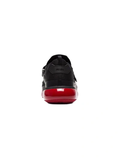 Shop Prada Touch Strap Fastening Sneakers In Black