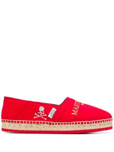 SUICOKE MASTERMIND WORLD EMBROIDERED ESPADRILLES - 红色