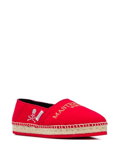 SUICOKE MASTERMIND WORLD EMBROIDERED ESPADRILLES - 红色
