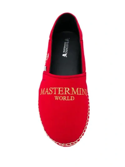 SUICOKE MASTERMIND WORLD EMBROIDERED ESPADRILLES - 红色