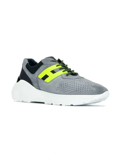 Hogan Active One Grey Suede Sneakers In Grey