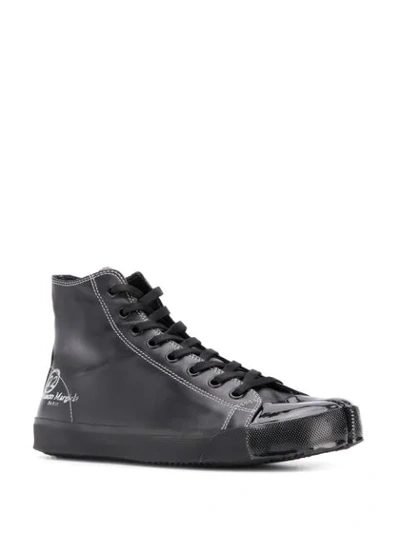 Shop Maison Margiela High-top Tabi Sneakers In Black