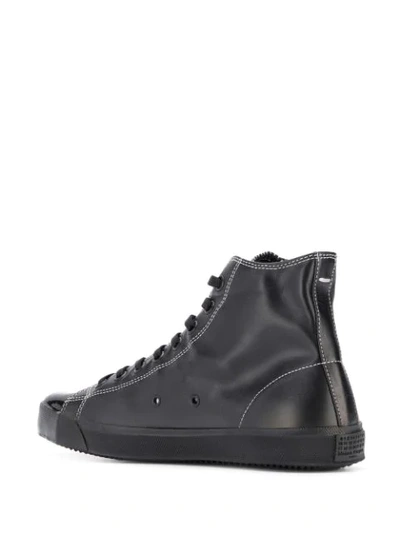 Shop Maison Margiela High-top Tabi Sneakers In Black