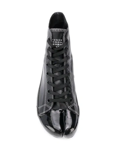 Shop Maison Margiela High-top Tabi Sneakers In Black