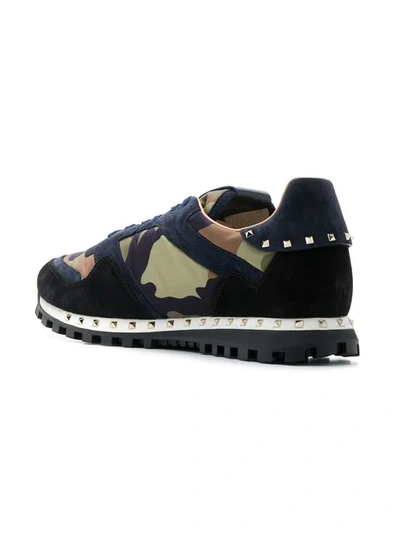 Shop Valentino Camouflage Sneakers In Blue