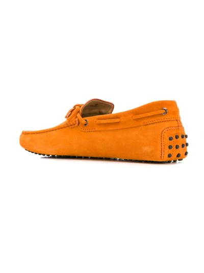 Shop Tod's Suede Gommino Driving Shoes In Orange