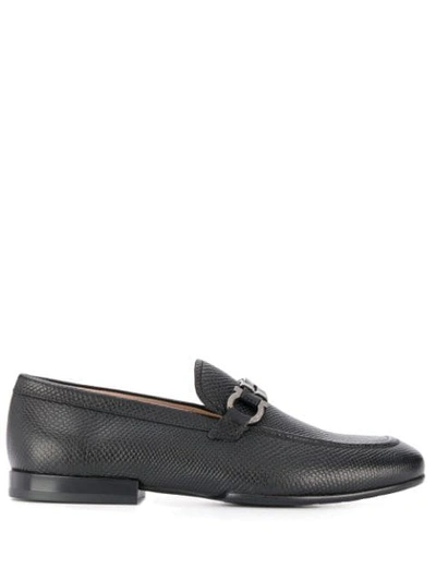 Shop Ferragamo Gancio Loafers In Black