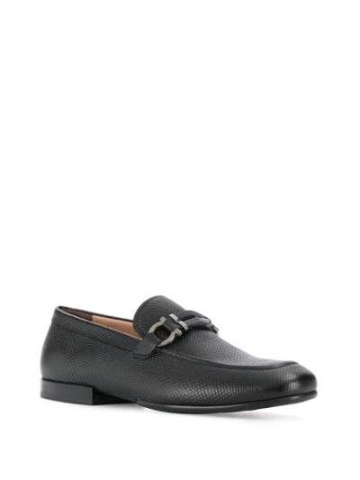 Shop Ferragamo Gancio Loafers In Black