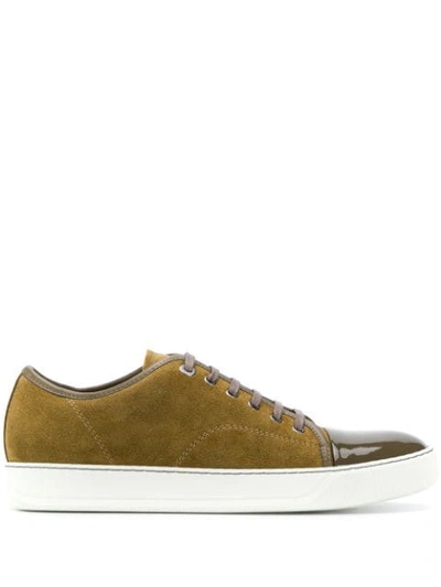 Shop Lanvin Contrast-toe Sneakers In Green