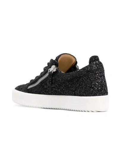 Shop Giuseppe Zanotti Frankie Glitter Sneakers In Black