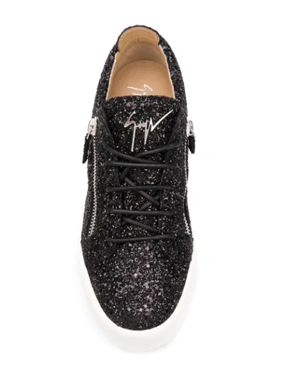Shop Giuseppe Zanotti Frankie Glitter Sneakers In Black
