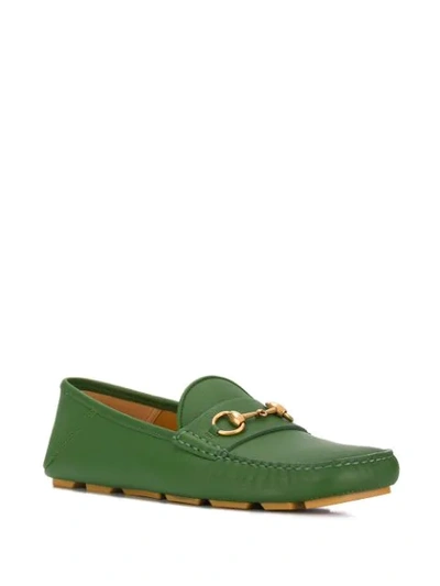 Shop Gucci Horsebit Loafers In Green