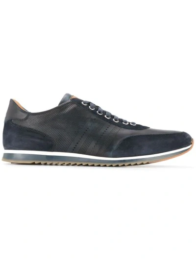 Shop Magnanni Logo Detail Sneakers In Blue