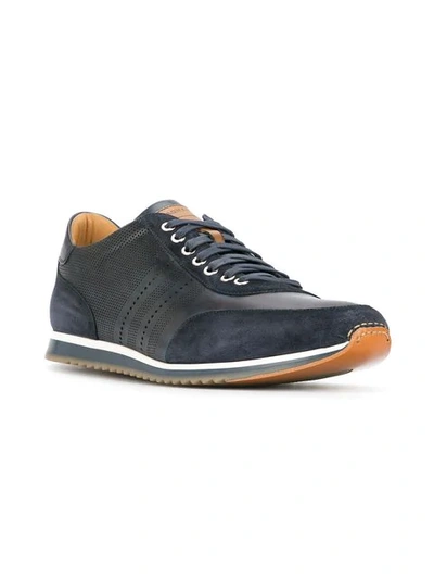 Shop Magnanni Logo Detail Sneakers In Blue