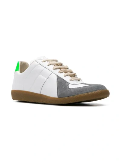 Shop Maison Margiela Panelled Sneakers - White
