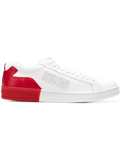 Shop Kenzo Zweifarbige Sneakers - Weiss In White
