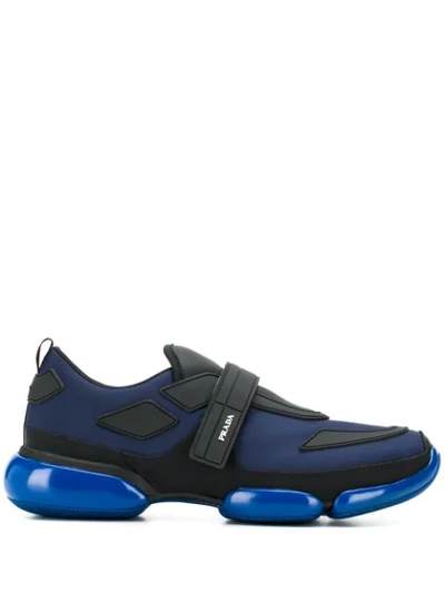 Shop Prada Cloudbust Touch Strap Sneakers In Blue