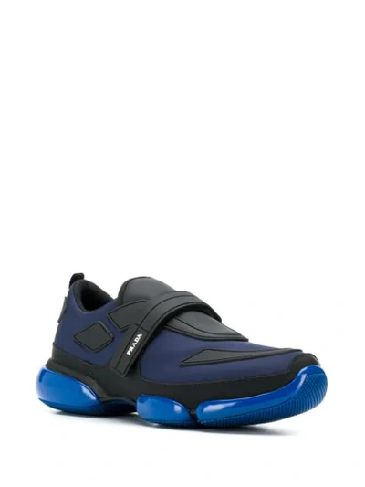 Shop Prada Cloudbust Touch Strap Sneakers In Blue