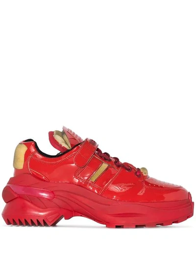 Shop Maison Margiela Red Artisanal Leather Low In H5391 Red