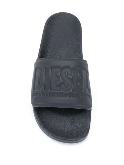 Shop Diesel Classic Pool Slides In Black