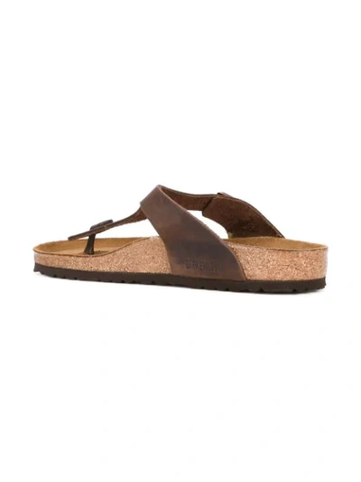 Shop Birkenstock T-bar Sandals In Brown