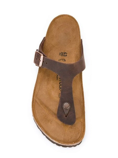 Shop Birkenstock T-bar Sandals In Brown