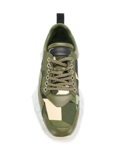 Shop Jimmy Choo Diamond Low-top Sneakers In Green