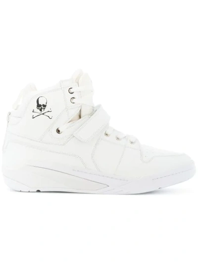 Shop Mastermind Japan Skull Print Hi-tops In White